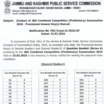 JKPSC Prelims Answer Key 2025 Released – Download GS Paper 1 & 2 PDF